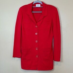 Stizzoli Italian Made Blazer VTG Red 4 pockets Sz M